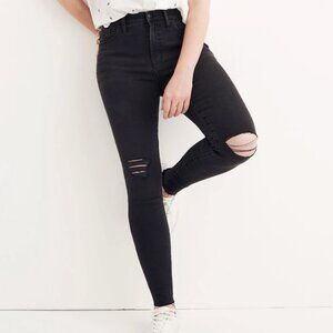 Madewell 9" Mid Rise Black Skinny Jeans